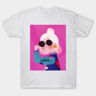 Rebel girl cute portrait T-Shirt